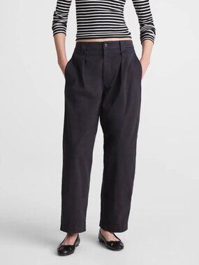 Madewell Barrel Leg Stretch Twill Chino Pants Dark Gray Size 28 NWT